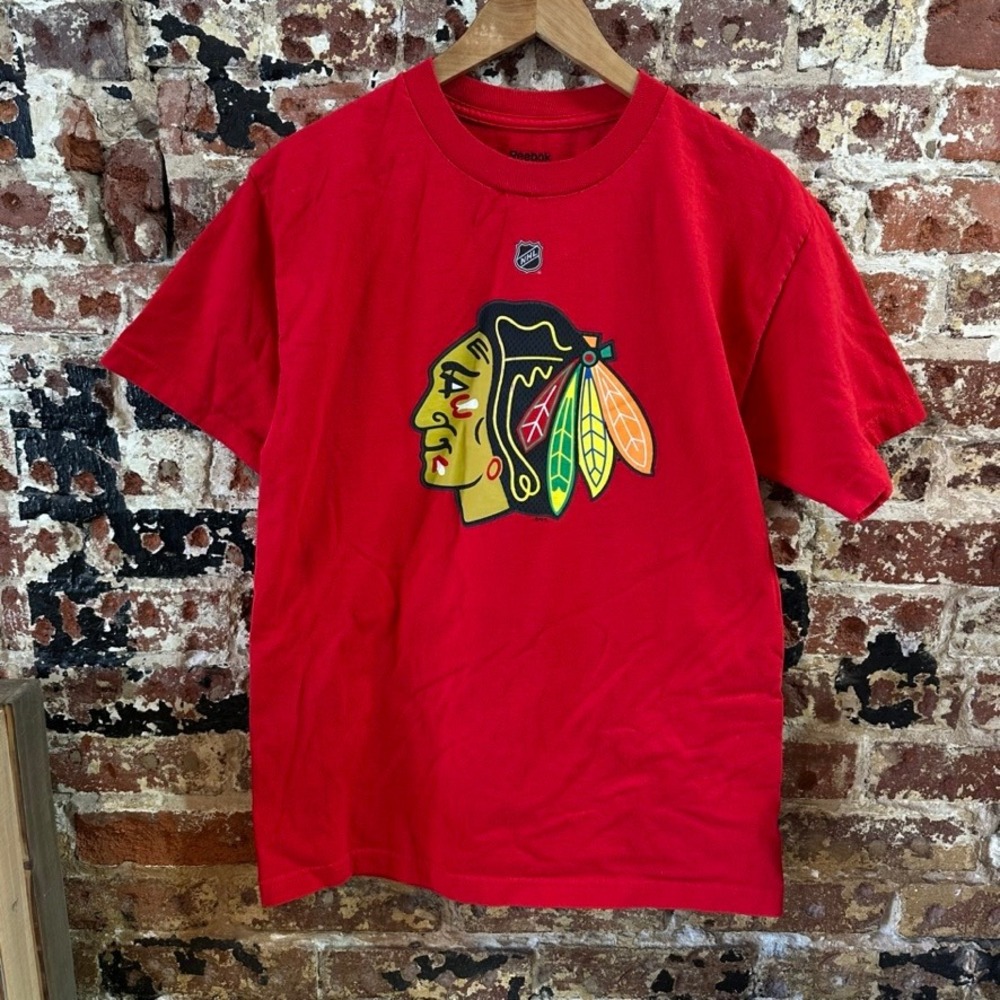 Reebok NHL Chicago Blackhawks #50 Crawford Short Sleeve T-Shirt Red Mens Medium